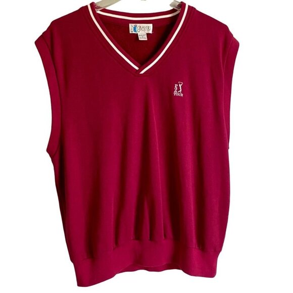 Players by Van Heusen PGA Tour V Neck Maroon Pullover Golf Vest Mens XL - Picture 1 of 8
